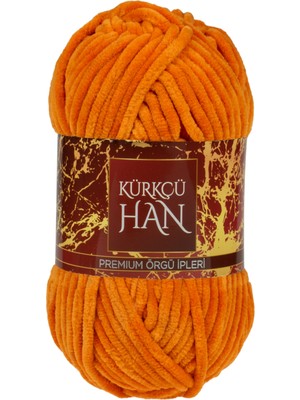Kürkçü Han Kürkçü Han Kadife 100GR 95MT Örgü İpi Turuncu