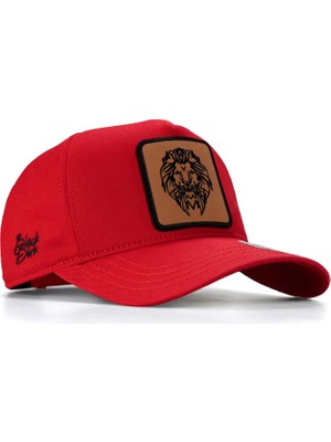 Black Börk V1 Baseball Aslan - 13 Kod Logolu Unisex Kırmızı Şapka (Cap)