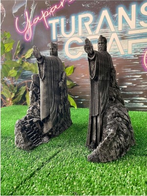 Turansoy Craft Argonath Figür Yüzüklerin Efendisi Sağ Sol Takım 18 cm Dev Boy Kalite