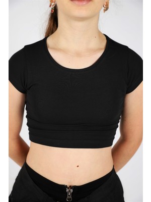 Escabel 09 Ay- 04 Yaş Siyah Straplez Crop