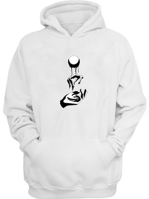 The Wert  Elevate Baskılı Beyaz Normal Kalıp Şardonlu Kalın Sweatshirt