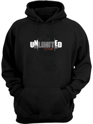The Wert  Uned Limit Consept Baskılı Siyah Normal Kalıp Şardonlu Kalın Sweatshirt
