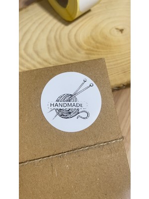 Butik Sosyetik Handmade Yuvarlak Yapışkanlı Etiket 5X5CM 100 Adet