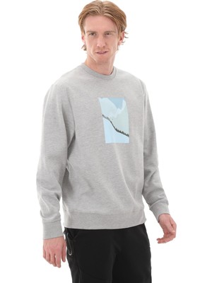 ESWTP0005 Esqudo Sweatshırt Prınt Erkek Sweatshirt Gri