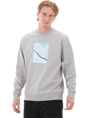 ESWTP0005 Esqudo Sweatshırt Prınt Erkek Sweatshirt Gri