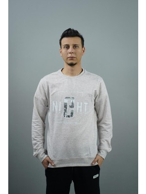 YGZ City Night Baskılı Erkek Sweatshirt