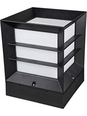 Zerpa Kare Küp Set Üstü Izgaralı Siyah Zerpa