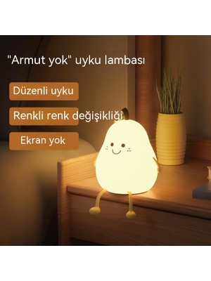 Weichuang Sudo Yedi Renk Ayırt Etmez Armut Gece Lambası Süsler Emzirme Ortam Işığı Arkadaşı Uyku Yaratıcı Hediye Pat Işığı (Yurt Dışından)