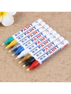 Mingjinshop3 09 2 Adet Tarzı 12 Renk Boya Marker Kalem Su Geçirmez Çabuk Kuruyan Yağlı Mürekkep Solmaz Araba Lastiği Lastik Sırtı CD Metal Kalıcı Boya Marker Fiber Ucu (Yurt Dışından)