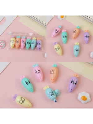 Mingjinshop3 D Stili Ute Mini Fosforlu Kalem Güzel Karikatür Boya Marker Kalem Okul Ofis Ofis Kırtasiye Tedarik Kapsül Vitamin Kawaii Komik (Yurt Dışından)