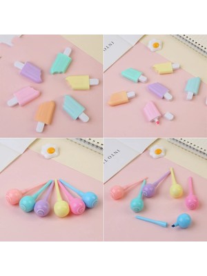 Mingjinshop3 D Stili Ute Mini Fosforlu Kalem Güzel Karikatür Boya Marker Kalem Okul Ofis Ofis Kırtasiye Tedarik Kapsül Vitamin Kawaii Komik (Yurt Dışından)