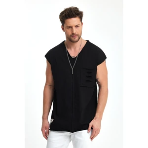 2'li Paket Düşük Omuz Cep Detaylı Oversize V Yaka Atlet