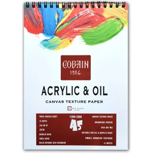 Bordo Sanat Cobain 1986 Akrilik Boya Defteri Tuval Dokulu Ölçü Seçenekli