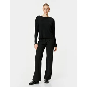 Kayık Yaka Kazak Basic Fitilli