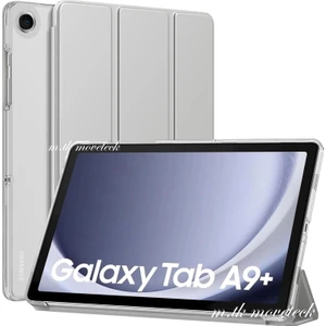 M.TK Moveteck Samsung Galaxy Tab A9 Plus 11 Inç 2023 Tablet Kılıfı Smart Standlı Pu Deri Pc Yarı Saydam Hafif Slim Kapaklı SM-X210