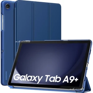 M.TK Moveteck Samsung Galaxy Tab A9 Plus 11 Inç 2023 Tablet Kılıfı Smart Standlı Pu Deri Pc Yarı Saydam Hafif Slim Kapaklı SM-X210