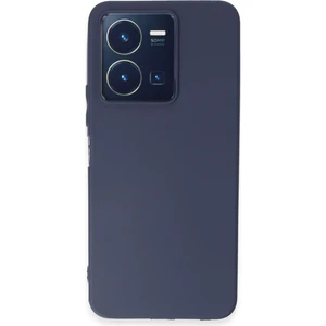 Vivo Y22S Kılıf Silinebilir Parmak İzi Tutmaz Soft Liquid Silikon - Lacivert