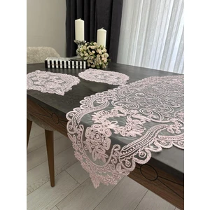 Salon Takımı 3 Parça Dantelli Masa Örtüsü Runner Seti