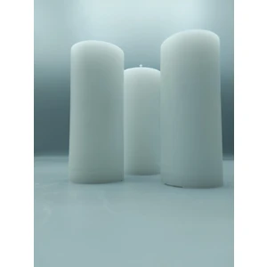 Pars Mum Soya Parafinli Beyaz 3 Adet 18 Saat Yanış Süreli Çap:5 cm Boy:10 Silindir Blok Mum Beyaz