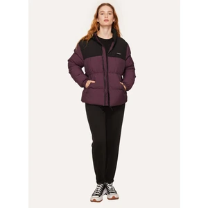 Discovery Expedition Siyah  -  Mor Kadın Kapüşon Yaka Mont D3WL-MNT13