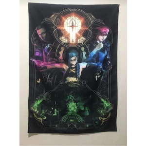 Owl Bag Anime Arcane Karakterleri Poster Desenli Tasarim Duvar Halısı