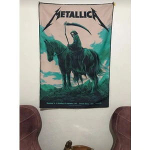 Owl Bag Metaallica Horse Rider Desenli Tasarım Duvar Halısı
