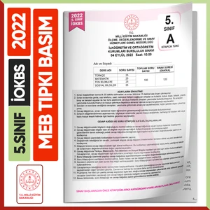 İnformal Yayınları 2022 5. Sınıf Iokbs Bursluluk Çıkmış Soru Tıpkı Basım Türkiye Geneli Dijital Çözümlü Soru Kitapçığı