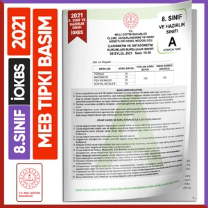 İnformal Yayınları 2021 8. Sınıf Iokbs Bursluluk Çıkmış Soru Tıpkı Basım Türkiye Geneli Dijital Çözümlü Soru Kitapçığı
