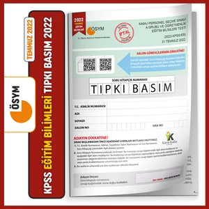 İnformal Yayınları Temmuz KPSS 2022 Eğitim Bilimleri ÖSYM Tıpkı Basım Çıkmış Soru Türkiye Geneli D.Çözümlü Kitapçığı