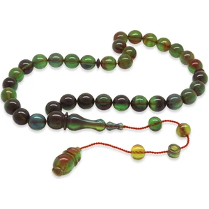 Gümüş Hediye Al Sistemli Her Bir Tanesi Usta Işçilikli Küre Kesim Yeşil Mavi Katalin Tesbih