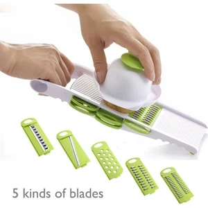 Kutu Stili Olmadan Yeşil Çelik Bıçak Dilimleme ile Çok Fonksiyonlu Sebze Kesici Patates Soyucu Havuç Peynir Rende Dilimleme Mutfak Aksesuarları Aracı (Yurt Dışından)