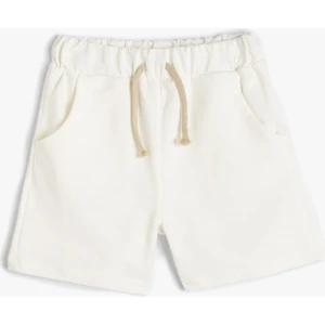 Basic Şort Beli Bağlamalı Cepli Pamuklu