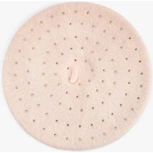 Ressam Şapka Boncuk Detaylı Yün Karışımlı