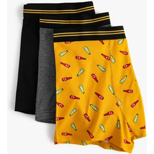 3'lü Boxer Seti Baskılı Çok Renkli
