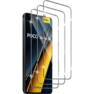 M.TK Moveteck Xiaomi Poco X6 Pro 5g Uyumlu Ekran Koruyucu 9h Temperli Cam Şeffaf Passifik Ekran Camı