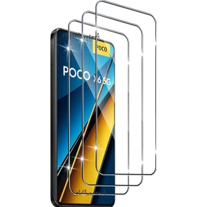 M.TK Moveteck Xiaomi Poco X6 5g Uyumlu Ekran Koruyucu 9h Temperli Cam Şeffaf Passifik Ekran Camı