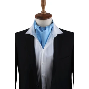 Açık Mavi Düz Ascot Fular K569