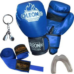 By Leon 1982 Leon Blade Training Boks Eldiveni, Bandaj Dişlik Anahtarlık Seti Mavi
