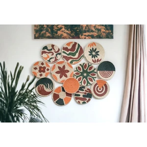 Atlas Home Art 12PARÇA Hasır Duvar Tabağı Seti