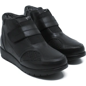 Magic Shoes Kadın Siyah Hakiki Deri Içi Kürklü Comfort Tam Ortopedik Anne Botu