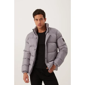 Polo State Erkek Regular Fit Şişme Mont Gri