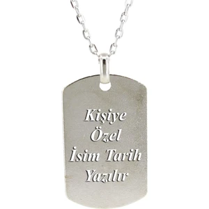 Takı Dükkanı Kişiye Özel Isim Tarih Yazılabilir Asker Künyesi ECK39