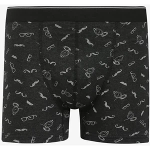 Desenli Siyah Erkek Boxer