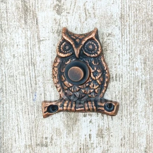 El Yapımı Pirinç Baykuş Kapı Zili. Bakır