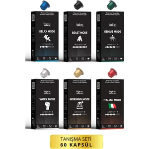 Mode On Coffee Co. Nespresso Uyumlu Alüminyum Kapsül Kahve Tanışma Seti - 60 Adet