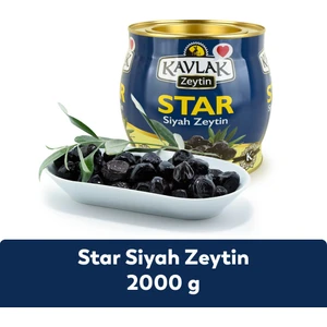 Kavlak Zeytin Star Siyah Zeytin 2 kg(Brüt) Teneke