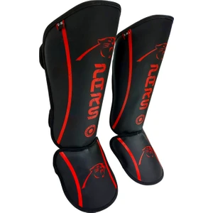 Guard Kick Boks ve Muay Thai Ayak Kaval Koruyucu Siyah-Kırmızı