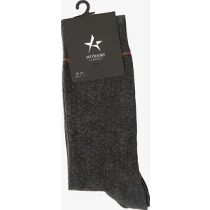 ALTINYILDIZ CLASSICS Erkek Antrasit-Kiremit Desenli Bambulu Soket Çorap