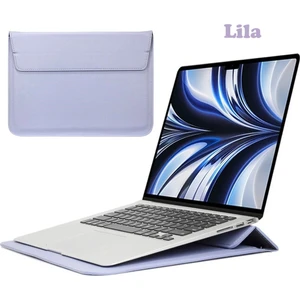 Macbook Pro Air 13 M1-M2 2020/2022 A2179-A2337-A2338-A2251-A2159-A1989-A1708 Deri Mıknatıslı Stantlı Çanta