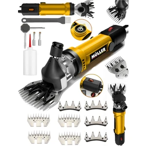 Alman 9000 W Çift Kartlı Motor Korumalı Metal Şanzıman Koyun Keçi Kırkım Makinesi Compact Hız Ayarlı